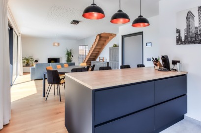 Moderne bartafel mat zwart in Boelhe