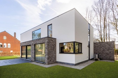 Moderne woning in houtskeletbouw.