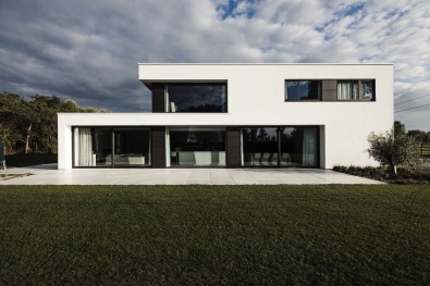 Moderen open bebouwing tuin