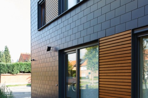 Moderne halfopen bebouwing houtskeletbouw