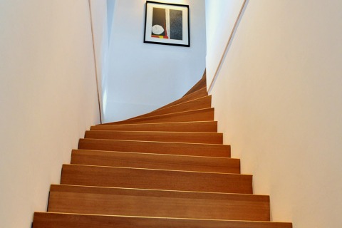 Houten trap in houtskeletbouwwoning