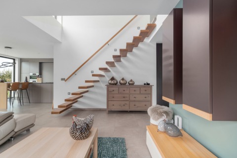 zwevende trap in living 